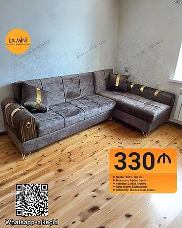 mini divan: Künc divan, Açılan, Bazalı, Şəhərdaxili pulsuz çatdırılma — 1