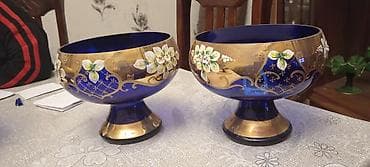 Bohemia üslubunda dekorativ şüşə dəsti - Material: yüksək keyfiyyətli