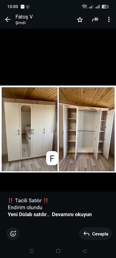 ‼️ Təcili Satılır ‼️ Endirim olundu *Yeni Dolab satılır* Ölçü Eni