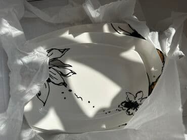 fincan üzərində çap: Çay dəsti, rəng - Ağ, Farfor, 6 nəfərlik — 5