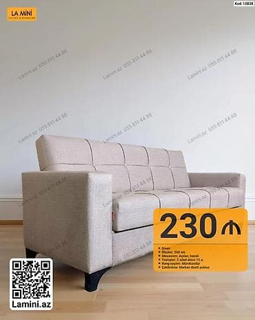 Divan – La Mini - Ölçü: 200 sm - Mexanizm: açılan, bazalı -