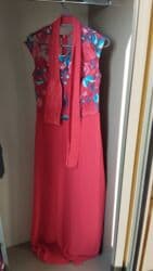 Uzun ziyafət/libas - Rəng: tünd çəhrayı (fuksiya tonunda) - Üst