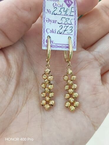 Sırğa, Pandora, Sarı qızıl, 585 Əyar, 273 g