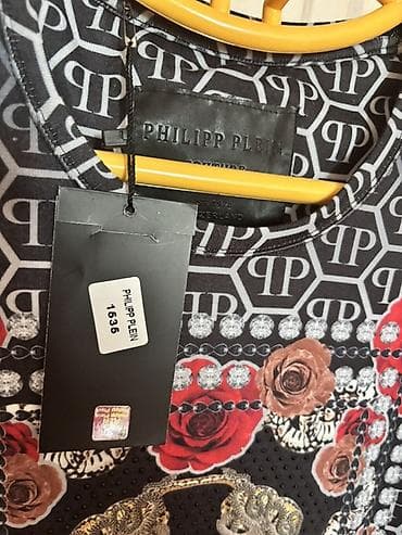 philip plein: Philipp Plein qadın köynəyi – uzunqollu, dairəvi yaxalı model. Qara — 2