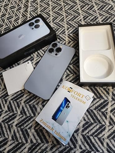 iphone 14 128 gb: IPhone 13 Pro, 256 GB, Sierra Blue, Zəmanət, Barmaq izi, Face ID — 2