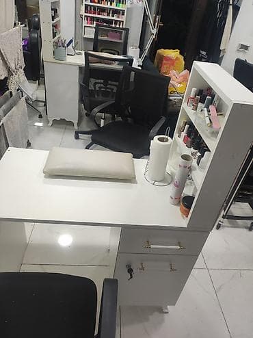 Salon, tibbi mebel dəsti: Gözəllik salonu üçün ağ rəngli mebel dəsti manikur masa her biri100 — 3