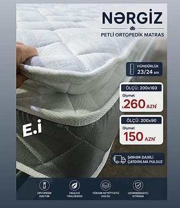 Nərgiz petli ortopedik matras - Hündürlük: 23/24 sm - Ölçülər və lalafo.az -da Nərgiz petli ortopedik matras - Hündürlük: 23/24 sm - Ölçülər və