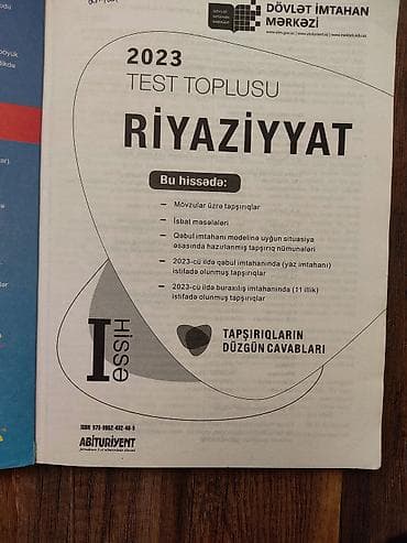 şit zarafatlar və cavabları: Məhsul: 2023 Test Toplusu – Riyaziyyat (I hissə) Nəşriyyat — 2