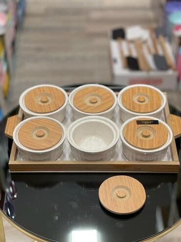 bamboo tekstil: Kahvaltı takımı
Keramika material
Bamboo altlıq
Bamboo qapaq — 1