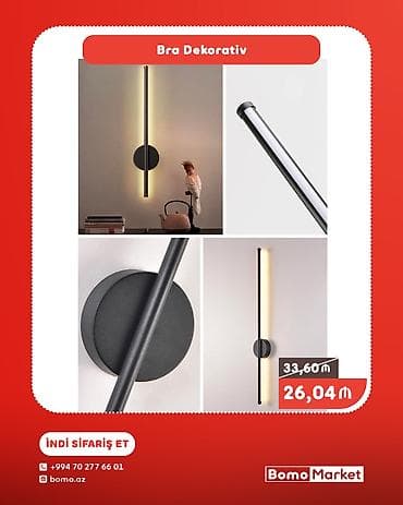 Bra dekorativ divar lampası - Minimalist, şaquli silindrik dizayn -