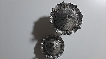 Gümüş rəngli, əl işləməli metal şirniyyat/çerez qabları dəsti - Dəst — 3