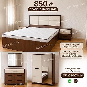 tek dolablar: İkinəfərlik çarpayı, Dolab, Termo, 2 tumba, Yeni — 1
