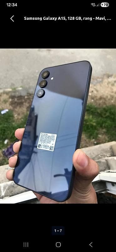 galaxy note 5: Samsung Galaxy A15, 128 GB, rəng - Qara, İki sim kartlı, Face ID, Sensor — 2