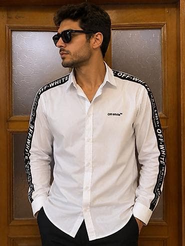 Личные вещи: Мужская рубашка, Off-White, XL, цвет - Белый — 1
