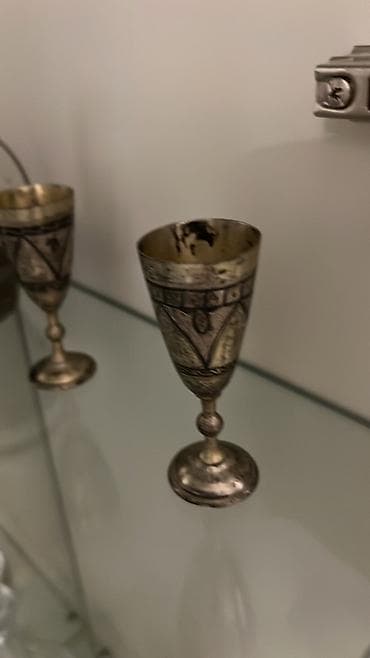 kasli fiqur: Antik gümüş məişət dəsti - Material: gümüş rəngli metal (əl işi — 4