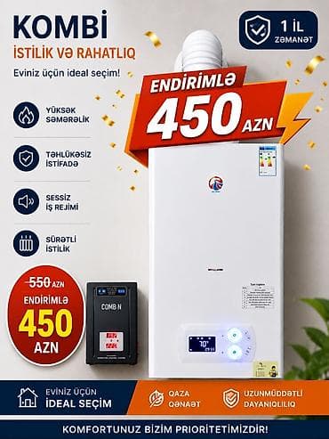 ev qizdiran: Ölkəyə yeni gelmiw 24kw 2 esenjorlu kombilerimiz hazırda endirimlə 450 — 1
