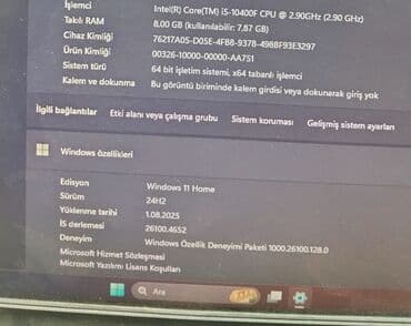 250 gb hard disk: I5 10400F cu nəsil Rgb 4 ədəd işıqlı soyuducu ssd 120 Gb hard disk 1 — 7