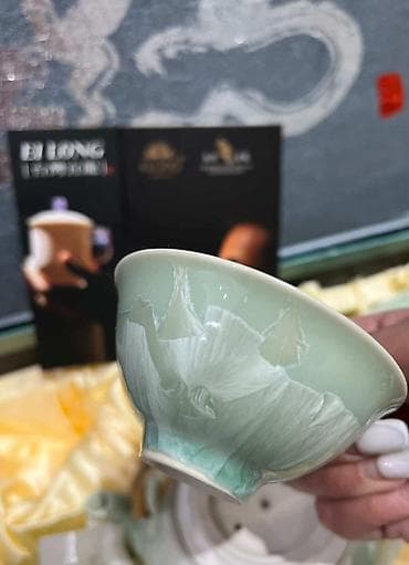 cay daşları satılır: Çay dəsti, rəng - Yaşıl, Keramika, 6 nəfərlik — 2