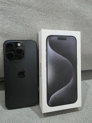telefonlar işlenmiş: IPhone 15 Pro, 256 GB, Black Titanium, Simsiz şarj, Face ID, Sənədlərlə — 2