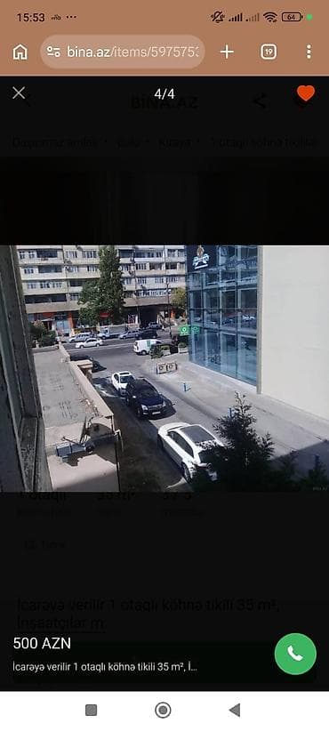 kend ehmedlide kiraye ev: Kirayə verilir 1 otaqlı mənzil, - Şəhər: Bakı (şəkildə İnşaatçılar — 3