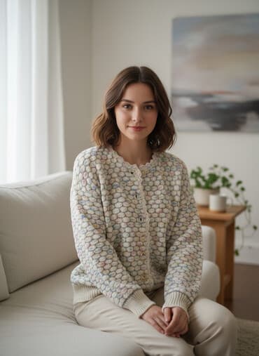 женские вязаные туники: Жакет пчелиная сетка — 1