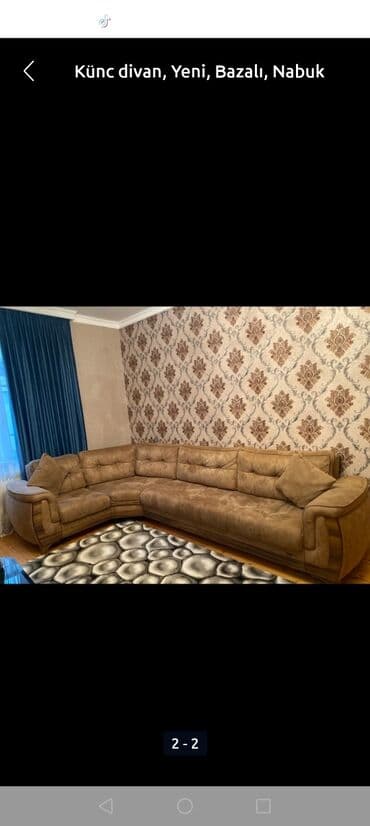 диваны в кафе: Угловой диван, С подъемным механизмом, Набук — 1