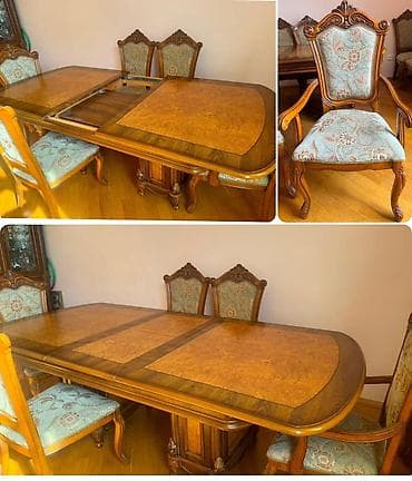 Qonaq otağı üçün, İşlənmiş, Dördbucaq masa, 8 stul lalafo.az -da Qonaq otağı üçün, İşlənmiş, Dördbucaq masa, 8 stul
