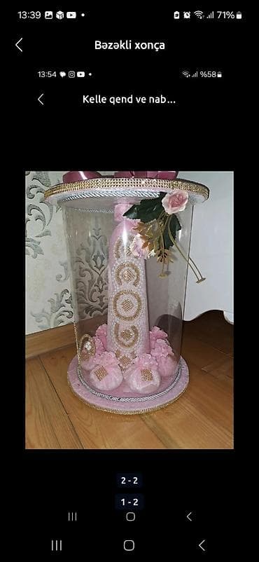 xonca kiraye: Toy xonça dəsti və bəzəkli xonçalar - 3 ədəd süslü xonça: Üzük — 3