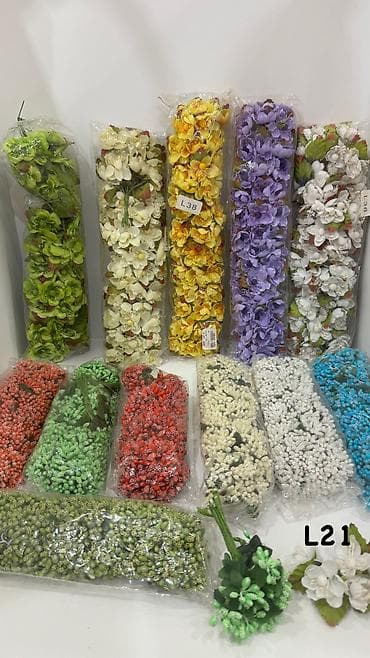 dekor suni guller: Süni pion gülləri – L9 - Rənglər: krem, ağ, açıq-sarı, tünd — 6