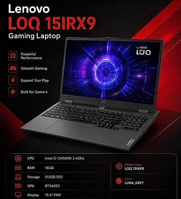 fujitsu laptop computers: Lenovo LOQ 15IRX9 Gaming Laptop - Model: LOQ 15IRX9 - Rəng: Luna Grey — 1