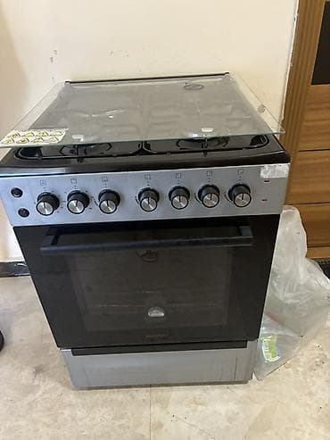 Qaz-elektrik kombinə edilmiş soba və plitə - 4 gözlü üst panel: 3 qaz
