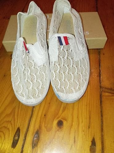ağ kofta: Məhsul: Ağı rəngdə qadın slip-on ayaqqabı Razmer 33 - Üst material — 1