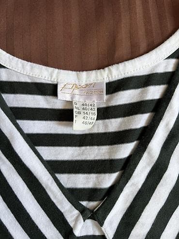 maykalar: Epson Fashion qadın köynəyi (qolsuz) - Rəng və naxış: ağ-qara üfüqi — 2