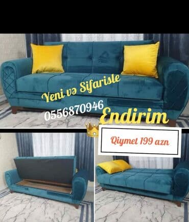 mətbəx stol: Divan, Yeni, Açılan, Bazalı, Parça, Şəhərdaxili pulsuz çatdırılma — 1