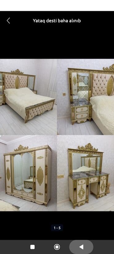 купить двуспальную кровать: Yataq otağı dəstləri — 1