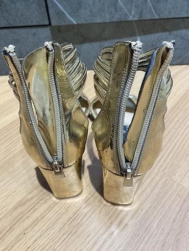 Qızılı qadın sandal – Tacco - rengi parlaq qizili; 1 defe istifade — 5