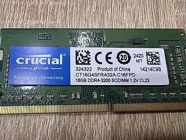 Ноутбуки и аксессуары: Satılır: Crucial 16GB DDR4 3200MHz Laptop RAM Yeni nəsil noutbuklar — 3