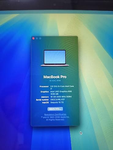 intel i5 notebook: Apple MacBook Pro 15" (2019) – Space Gray - Ekran: 15 düym Retina - — 4