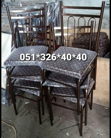 Masa və oturacaq dəstləri: Qonaq otağı üçün, Yeni, Açılan, Dördbucaq masa, 1 stul — 8