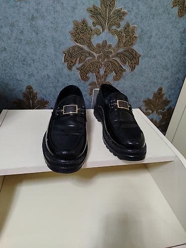 Туфли: Qara laklı kişi lofları - Material: parlaq laklı (patent) üstlük, içi — 2