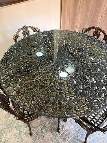 bag evi mebelleri: Qonaq otağı üçün, Açılmayan, Yumru masa, 4 stul — 1