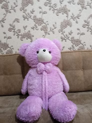 Böyük ölçülü plyuş ayı oyuncaq - Rəng: bənövşəyi/çəhrayı tonlarında -