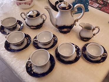 versace servis: Çay dəsti, rəng - Göy, Farfor — 2