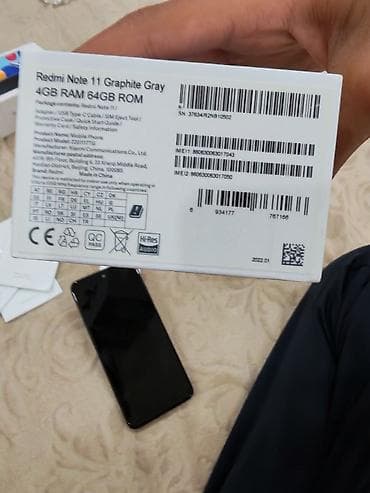 redmi note 8 batareya qiyməti: Redmi Note 11, 64 GB, rəng - Qara, Sənədlərlə — 6