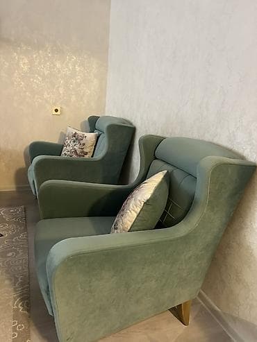 divan sultan: İşlənmiş, Divan, 2 kreslo, Divan, Bazasız, Açılan — 2