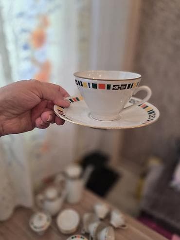 Çay dəsti, rəng - Ağ, Farfor — 4