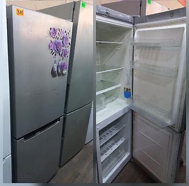 Gümüşü rəngdə iki qapılı soyuducu-dondurucu - Aşağıda dondurucu