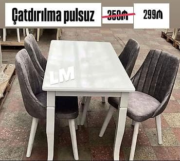 balkon stul: Masa dəsti MASA +4 STULL💥 Masa bağlı: 70×1.20 Qıymet — 1