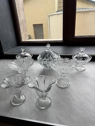 tort bezeme: Tort və şiriniyyat qabı, rəng - Ağ, Şüşə — 1