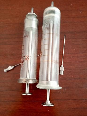 maye silikon satisi: Şüşə şprislər dəsti - Həcm: 10 ml və 20 ml - Material: qalın — 1